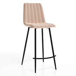 Стул барный Тибо (каркас Барный черный нубук коллекции Lamb бежевый) Стул барный Тибо (каркас Барный черный нубук коллекции Lamb бежевый)