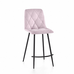 Стул полубарный Ричи велюр металлокаркас (каркас Полубарный черный тк. Велюр розовая)