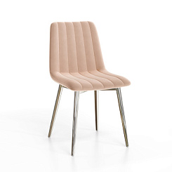 Стул Тибо (каркас хром нубук коллекции Lamb бежевый) Стул Тибо (каркас хром нубук коллекции Lamb бежевый)